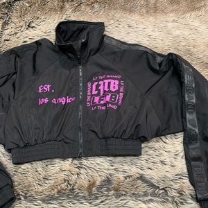LFTB Black/purple Midriff Windbreaker Jacket from LF the Brand. Size XS
